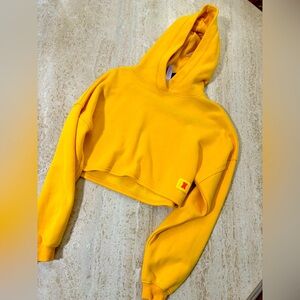 Salvage X Fenty hood cropped sweatshirt yellow sz XS